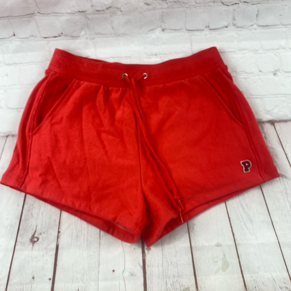 VS Pink Logo Classic High Waist Shorts Red